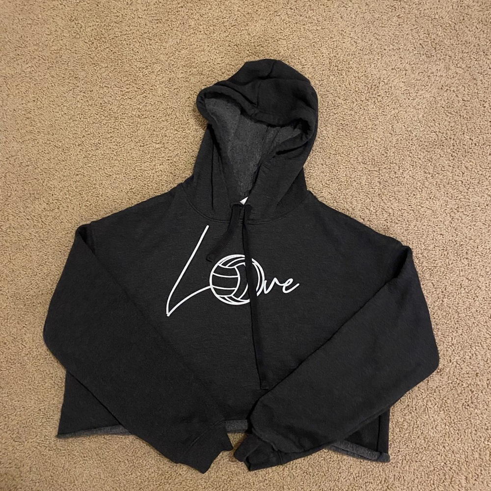 Cropped grey volleyball hoodie